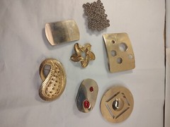 7 pc Lot Metal Belt Buckles / Sliders Belt Buckles Fabric Sliders