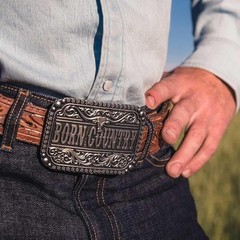 Montana Silversmiths Western Belt Buckle Born Country Attitude A907
