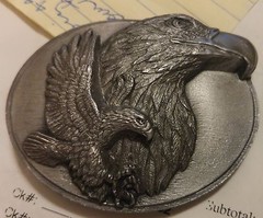 NH07102 VINTAGE 1990 **AMERICAN BALD EAGLE** PEWTER SISKIYOU BELT BUCKLE