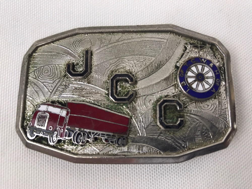 Vintage I.B. of T. C. W. & H. of A. JCC Trucker Metal Belt Buckle