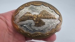 Vintage Silver Plate and Brass EAGLE Western Style Beautiful