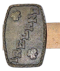 Vtg 1970s IRELAND Lucky Clover Belt Buckle Textured Shamrocks