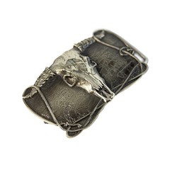 Cowboys Trophy german silver belt buckle, Buffalo Skull, Texas Longhorn Skull