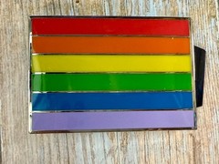Rainbow Pride Flag LGBTQ Movement Enameled 2005 Belt Buckle by Silver Moon