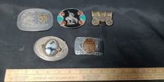 Men&rsquo;s Cowboy Southwest Native American Belt Buckle Mixed Lot Of 5