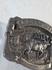 Vintage 1988 C & J Colorado Elk Belt Buckle