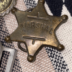 Vintage brass silver western cowboy sheriff belt buckle lot