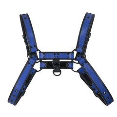 ZZRBVFH Alligator Grain PU Mens Harness Leather Suspenders Adjustable, Blue