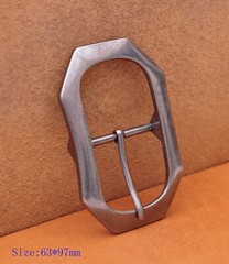 Heavy Solid Silver Men Leather Huge Center Bar Jeans Belt Buckle Fit 40mm Strap