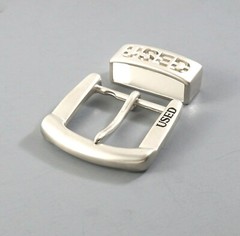 New 1 1/2&Prime;(38mm) buckle+loop set(#T30) smoke nickel color and bonus rivet USA