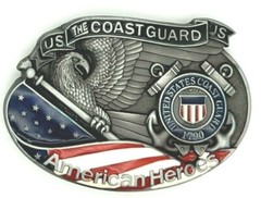 US Coast Guard American Heroes Eagle USA Flag Belt Buckle New