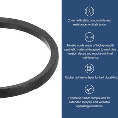 uxcell 3L150 Classic Wrapped Rubber V-Belt, 15&Prime;(381mm) Outside