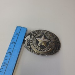 Silver Tone Metal Belt Buckle State Of Texas Lone Star Western Fashion Cowboy