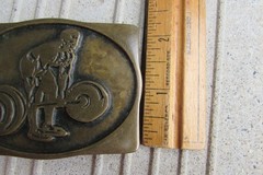 Weight Lifting Belt Buckle Anacortes Brass Works U.S.A 1985 Original Patina