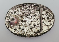 Vintage 1970s Brutalist Belt Buckle Abstract Cast Lava Nugget Coral Gold Tone