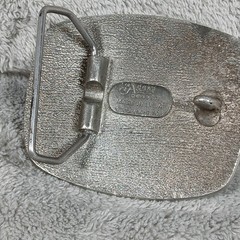 Vintage 1978 Adezy Denver Hiyu Indians Belt Buckle Silver Tone Metal USA Made