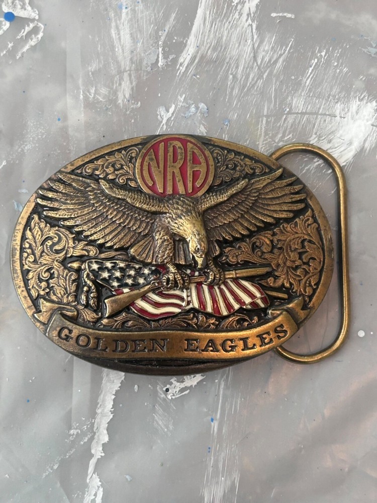 VTG LIMITED EDITION NRA National Rifle Association Golden Eagles Belt Buckle