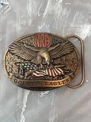 VTG LIMITED EDITION NRA National Rifle Association Golden Eagles Belt Buckle
