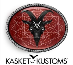 Satanic Goat Head Belt Buckle – Baphomet Geometric Pentagram Witchcraft Oval