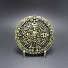 Vintage Bronze Plated Aztec Calendar Belt Buckle also Stock in the US