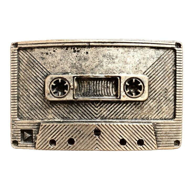 Vintage Cassette Music Belt Buckle