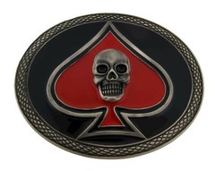 Sugar Skull Belt Buckle Tattoo Halloween Party Costume Style Pirate Flaming Men