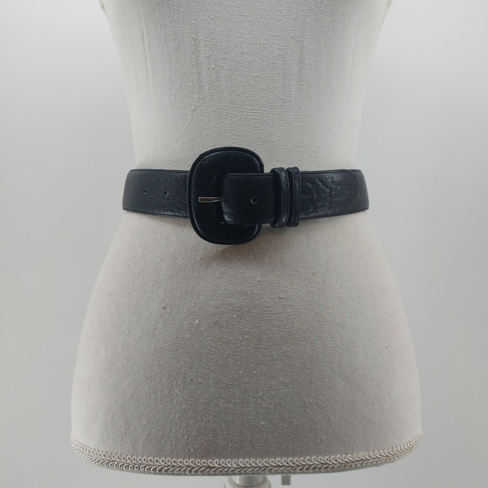 The Ritz Accessory Womens Belt Small Medium Black Genuine Leather