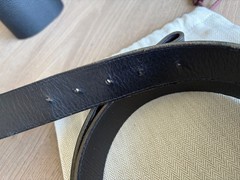 RARE! BWL BILL WALL LEATHER CUSTOM LEATHER BELT W/ STERLING SILVER CROSS SNAP