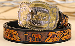 CROSS PRAYING FAITH ANIMAL LONG HUGE RODEO BIG COWBOY WESTERN SHINE BELT BUCKLE