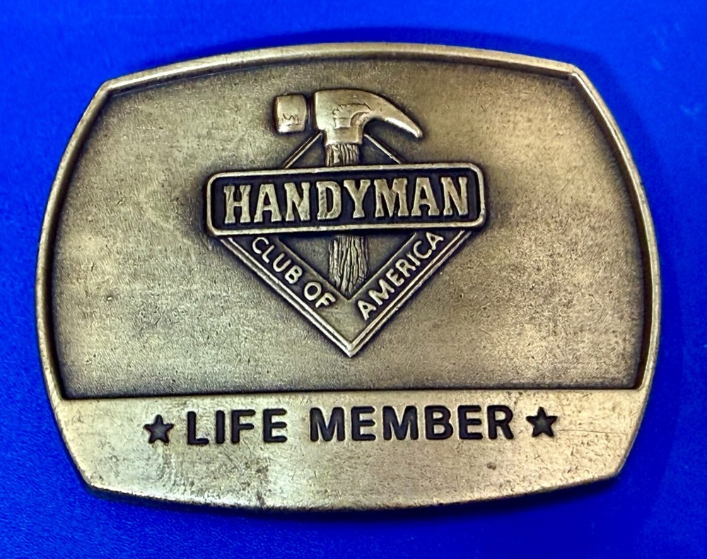 1996 Handyman Club of America *Life Member* Vintage 1996 Brass Tone Belt Buckle