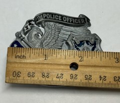 Great American Products Belt Buckle Pewter Police Officer An American Hero EUC
