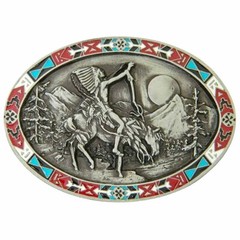 BU-017-E Oval Belt Buckle With Enamel Finish USA