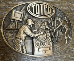 Hughes And Totco Vintage Oil Field Drilling Belt Buckles *MINT CONDITION*