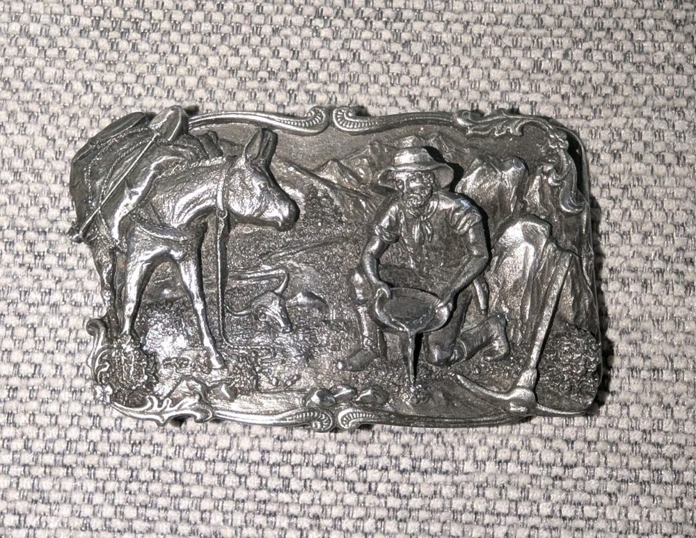 Vintage Siskiyou 1981 Gold Rush Belt Buckle; Arroyo Grande Buckle Co
