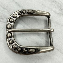 Studded Silver Tone Simple Basic Belt Buckle