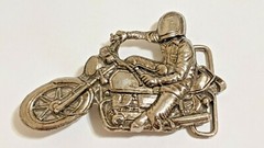 MOTORCYCLE BELT BUCKLE SILVER TONE