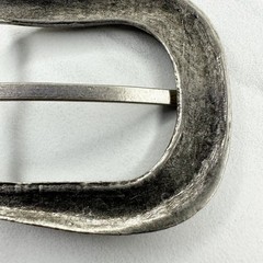 Studded Silver Tone Simple Basic Belt Buckle