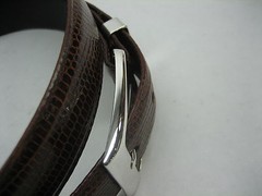 Sterling silver 925 two piece buckle set and Genuine Lizard 30 mm belt U.S.A..