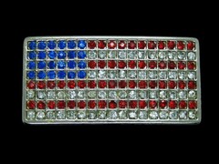 TB11103 REALLY COOL **UNITED STATES FLAG** PATRIOTIC FASHION SILVERTONE BUCKLE