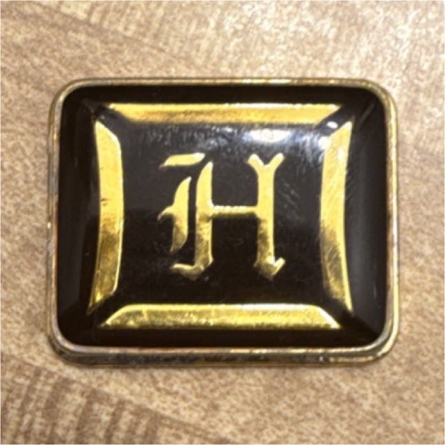 Black Gold Monogram H Rectangular Metal for Men