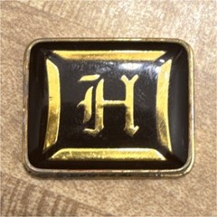 Black Gold Monogram H Rectangular Metal for Men