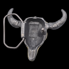Buffalo Bison Skull 3D Zinc Alloy Belt Buckle (New)