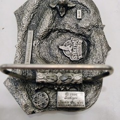 SISKIYOU Red Enamel Belt Buckle American Lawman Vintage 1986 Law Enforcement