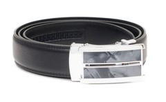 Belt automatic belt black gray genuine leather automatic stone-look can be shortened 144