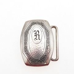 HICKOK 925 Sterling Silver Antique Art Deco Monogram Belt Buckle