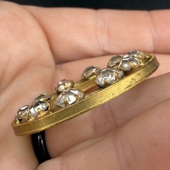 Vintage Paste Stone Buckle Rhinestone Gold Tone