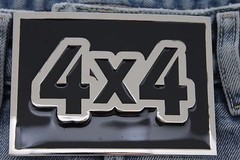 Men Women Fashion Belt Buckle Silver Black Metal 4X4 Four By Four Offroad Biker