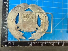 Cadillac Crown Logo Emblem Flag Silver Color Famous Stars & Straps Belt Buckle