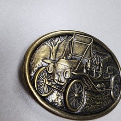 Antique Car Belt Buckle Avon Vintage Model T Brass Look Automobile Vehicle