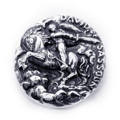 David of Sassoun Armenian National Epic Sterling Silver Belt Buckle